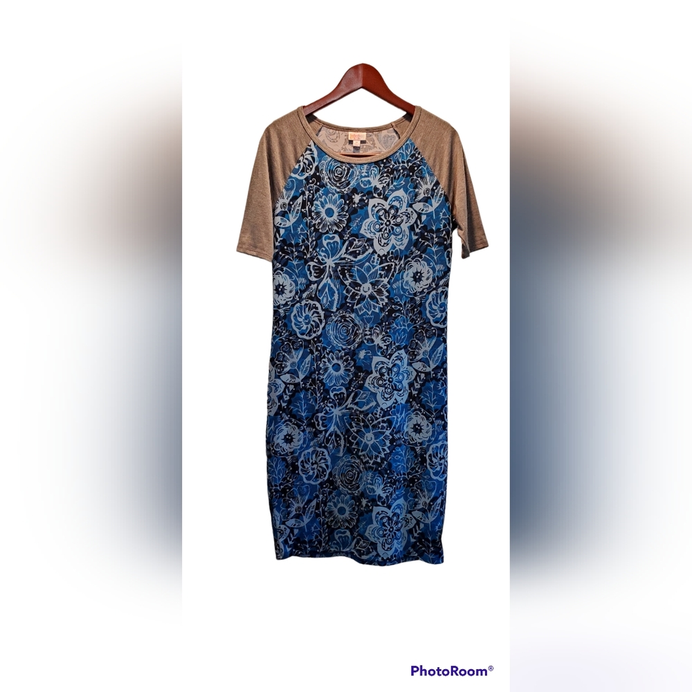 LulaRoe Blue Floral Patterned Dress